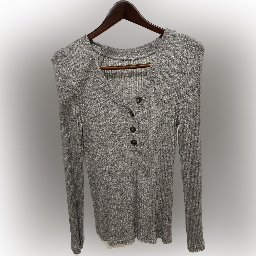Loft, Gray Henley Top